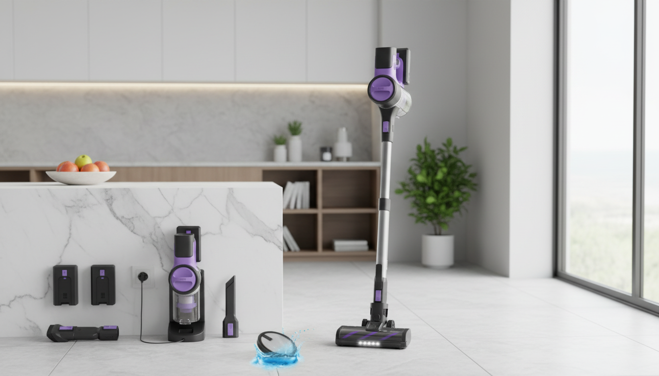 6-in-1 Cordless Vacuum: 350W Suction, Quiet & Light