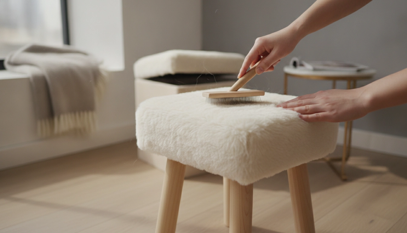 Clean Faux Fur Storage Stool: No-Mat Care Tips
